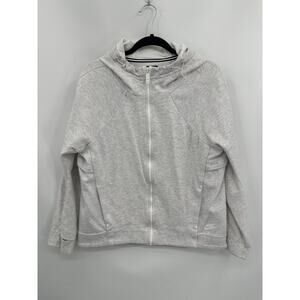 Nike Essentials Gray Zipper Front Hooded Sweatshirt with thumbholes Size large